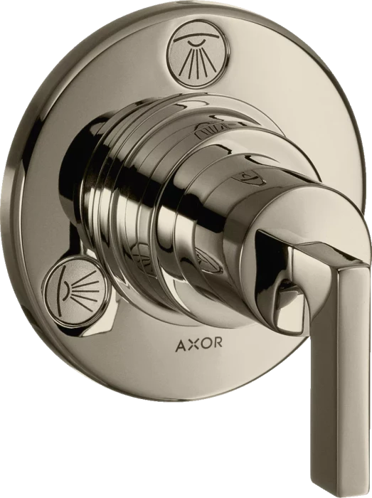 Hansgrohe Axor Citterio Ab- und Umstellventil Trio/ Quattro Unterputz mit Hebelgriff polished nickel