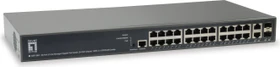 LevelOne GEP Turing Rackmount Gigabit Managed Switch, 24x RJ-45, 2x RJ-45/SFP, 185W PoE+ (GEP-2681 / 59924803)