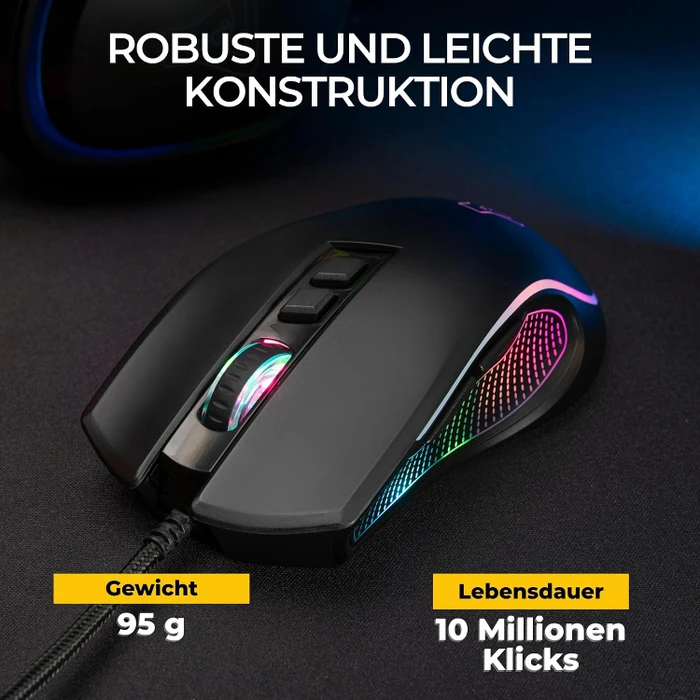 The G-Lab Kult Thorium Gaming Mouse, schwarz, USB