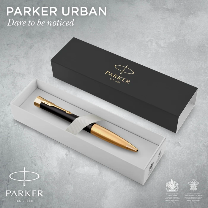 Parker Urban Twist M Kugelschreiber muted black lacquer/gold trim, Geschenkbox