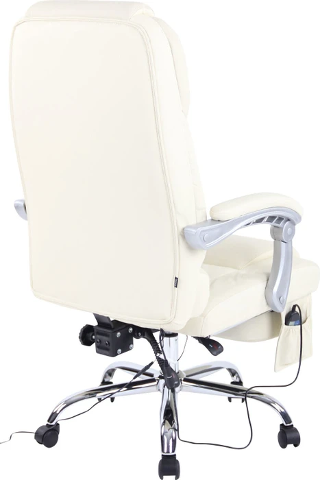 CLP Pacific Leder Bürostuhl mit Massagefunktion, creme