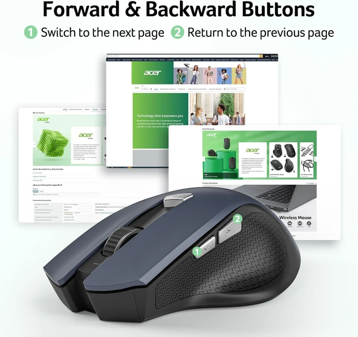 Acer OMR266 2.4GHz Wireless Mouse blau/schwarz, USB