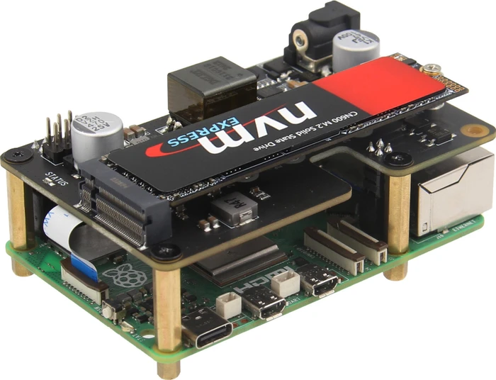 Geekworm X1012 PCIe auf M.2 Key-M NVMe+PoE Adapter-Board, M.2 M-Key 2230/2242/2260/2280 NVMe Slot für Raspberry Pi 5