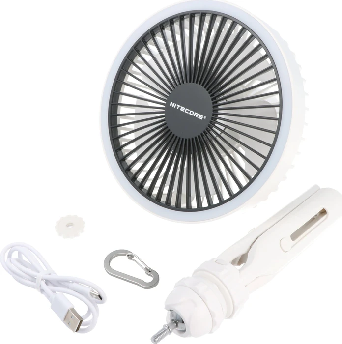 Nitecore Tischventilator mit Licht und Powerbank weiß