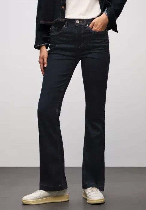 Street One Rinsed Bootcut Jeans rinsed dark blue (Damen)