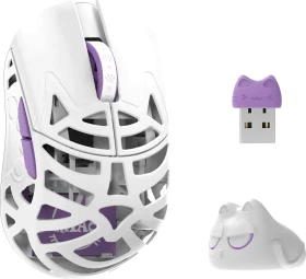 WLMouse Beast Miao Magnesium Gaming Mouse, weiß/violett, USB