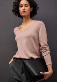 Street One V-Neck Pullover faded rose mel. (Damen)