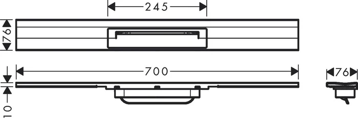 Hansgrohe RainDrain Flex Fertigset Duschrinne 700 kürzbar zur Wandmontage, edelstahl gebürstet