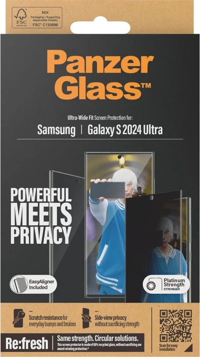 PanzerGlass Ultra-Wide Fit Privacy with EasyAligner für Samsung Galaxy S24 Ultra