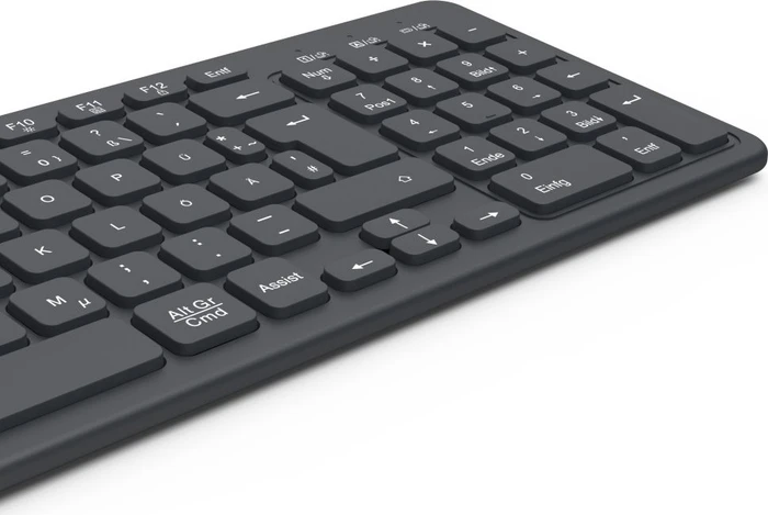 Hama WK-300 Funktastatur, schwarz, USB/Bluetooth, DE