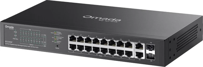 TP-Link Omada ES200 Rackmount Gigabit Managed Switch, 18x RJ-45, 2x SFP, 150W PoE+