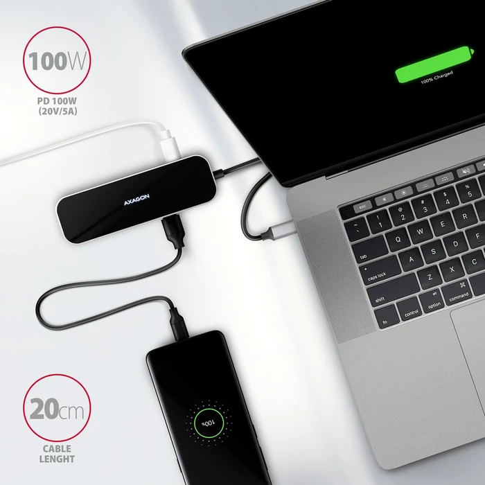 Axagon 6in1 USB-C Combo Hub, USB-C 3.0 [Stecker]