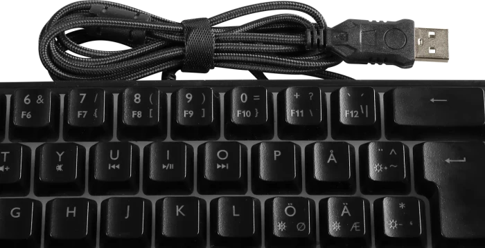 Deltaco Gaming DK240 Mini, 60%, schwarz, LEDs RGB, semi-transparent, USB, DE