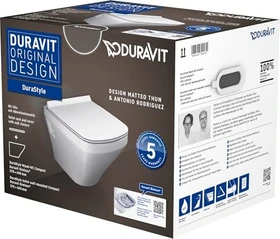 Duravit DuraStyle Wand-WC-Set inkl. WC-Sitz mit Absenkautomatik, weiß