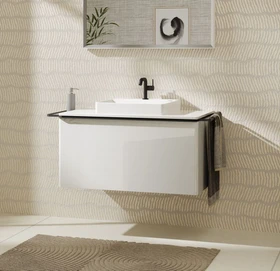 Hansgrohe Xelu Q Waschtischunterschrank 98x48.5cm, 1 Schubkasten, Griff mattschwarz