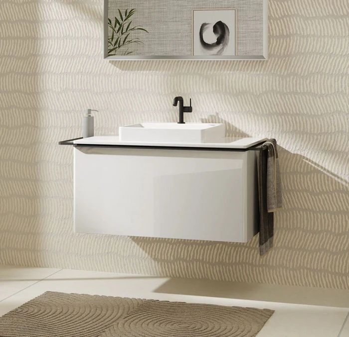 Hansgrohe Xelu Q Waschtischunterschrank 98x48.5cm, 1 Schubkasten, Griff mattschwarz