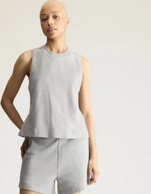 adidas by Stella McCartney Logo Funktionsshirt ärmellos medium grey heather/orbit grey (Damen)