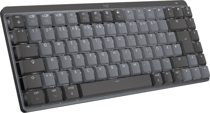 Logitech MX Mechanical Mini for Mac, Space Gray, LEDs weiß, Logi Bolt, Kailh Choc V2 LOW PROFILE BROWN, USB/Bluetooth, DE