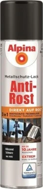 Alpina Farben Sprühmetallschutz-Lack Anti-Rost außen schwarz glänzend, 400ml