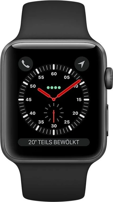 Apple Watch Series 3 (GPS) Aluminium 42mm grau mit Sportarmband schwarz