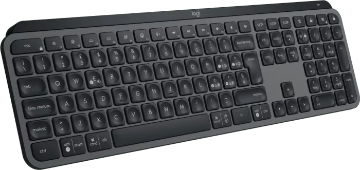 Logitech MX Keys S, Graphite, schwarz, LEDs weiß, Logi Bolt, USB/Bluetooth, IT