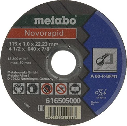 Metabo Novorapid Stahl A 60-R Trennscheibe gerade, 115x1x22.23mm, 25 Stück