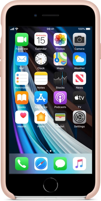 Apple Silikon Case für iPhone SE (2020) sandrosa
