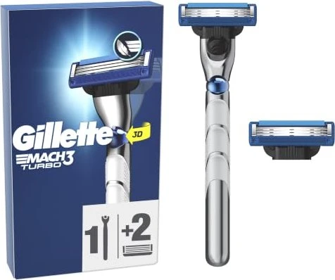 Gillette Mach3 Turbo Rasierer + 2 Wechselklingen
