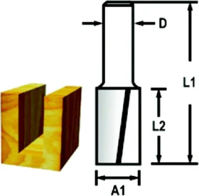 Makita Nutfräser zweischneidig, (D)12x19x51mm, 1 Stück