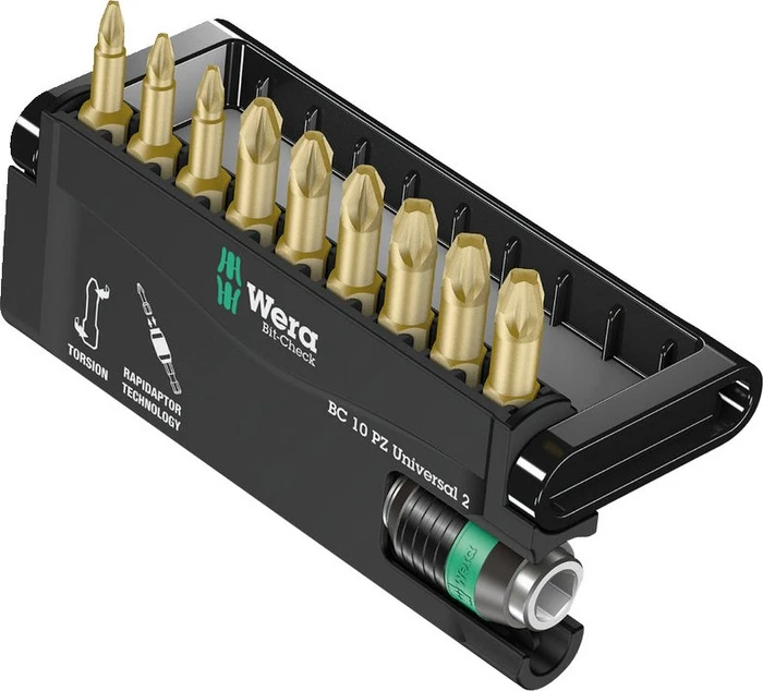 Wera Bit-Check 10 PZ Universal 2 Bitset inkl. Werkzeugbox, 10-tlg.