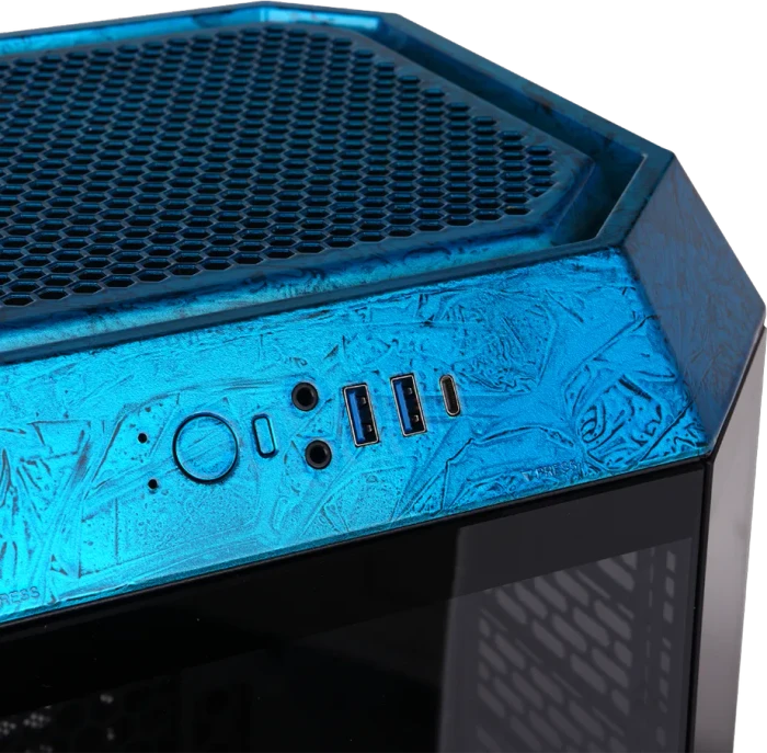 Thermaltake The Tower 300 Blue Silver, blau, Glasfenster