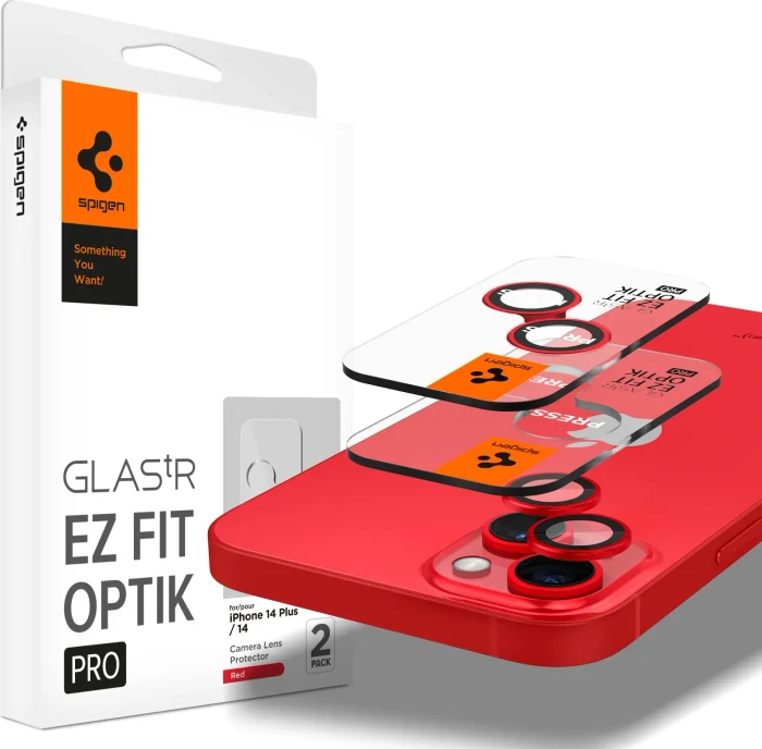 Spigen Optik Pro Lens Protector für Apple iPhone 15/15 Plus rot