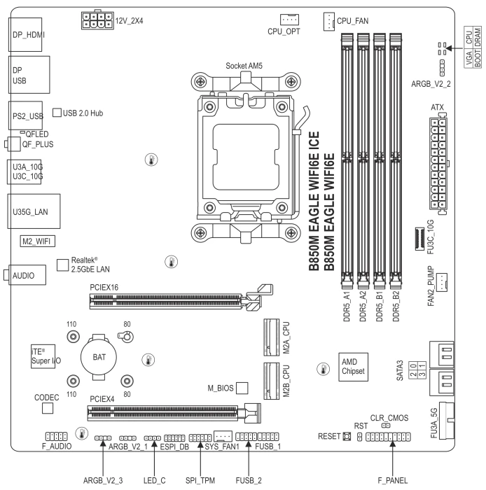 GIGABYTE B850M EAGLE WIFI6E ICE (AMD AM5)