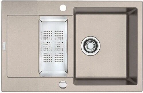 Franke Maris MRG 651-78 Einbau Becken rechts mit Ablauffernbedienung beige