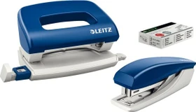 Leitz NeXXt, Mini-Heftgerät und Locher 5507, blau, Set
