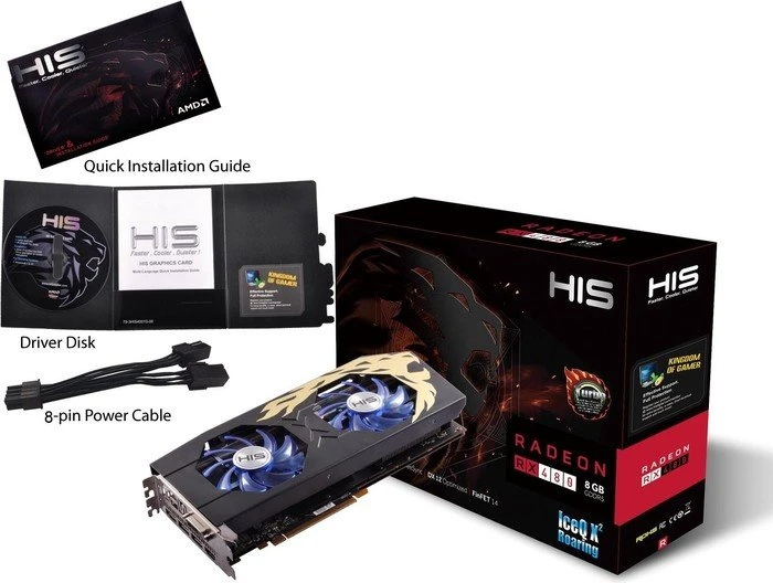 HIS Radeon RX 480 IceQ X² Roaring Turbo, 8GB GDDR5, DVI, HDMI, 3x DP