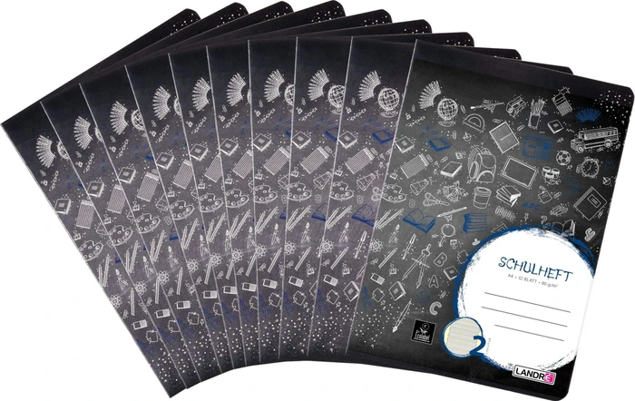 Landré Schulheft, A4, Lineatur 2, 32 Blatt, 10er-Pack