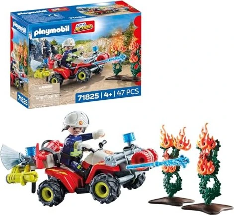 playmobil Action Heroes Feuerwehr Quad löscht Heckenbrand