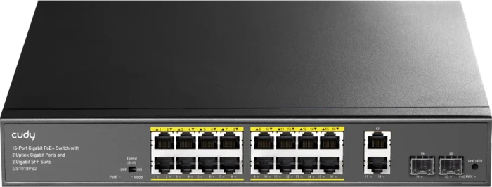 Cudy GS20 Rackmount Gigabit Switch, 18x RJ-45, 2x SFP, 120W PoE+