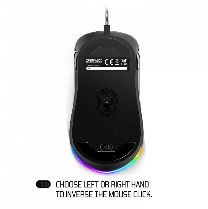 Spirit of Gamer Xpert-M100 RGB Lightweight Gaming Maus schwarz, USB