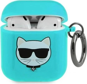 Karl Lagerfeld AirPods 1/2 Case Glitter Choupette blau