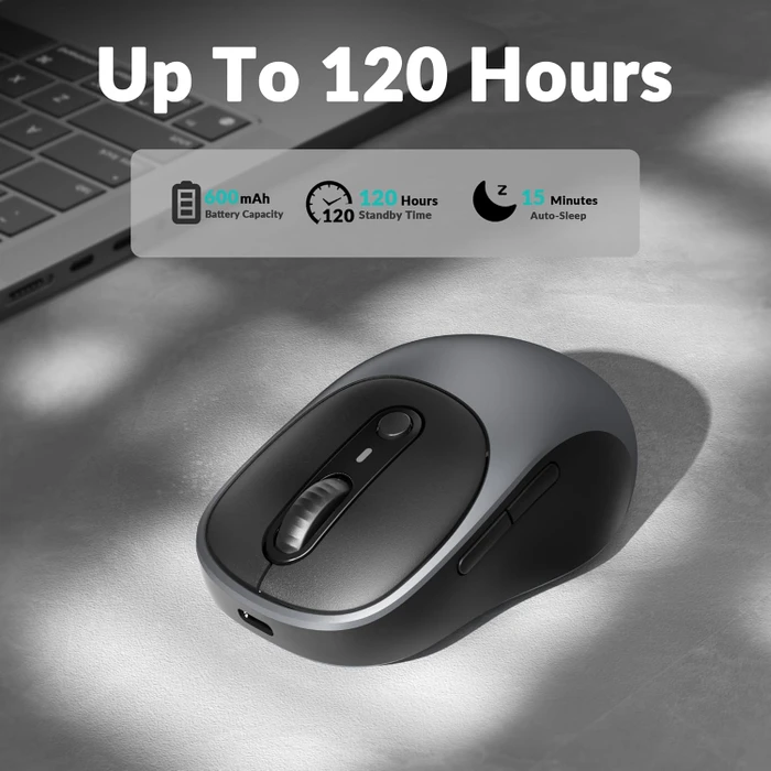 Keychron BM24 Wireless Mouse Metal Gray schwarz/grau, USB/Bluetooth