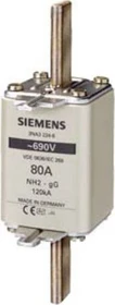 Siemens NH-Sicherungseinsatz, NH2, In: 200 A, gG, Un AC: 690 V, Un DC: 440 V, Stirnkennmelder, spannungsführende Grifflaschen