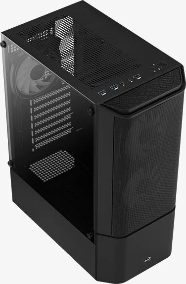AeroCool Quantum Mesh [V2], schwarz, Lüfter LED Fixed RGB, Glasfenster