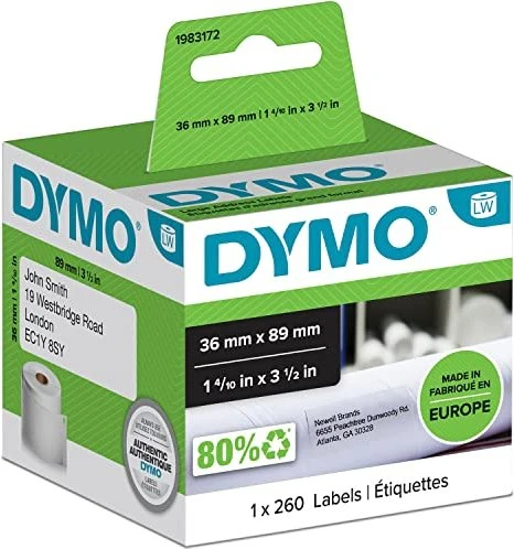 Dymo Adressetiketten LabelWriter, 89x36mm, weiß, 1er-Pack (260 Etiketten)
