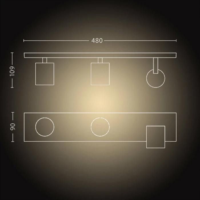 Philips Hue White Ambiance Runner Spot 3-flammig schwarz