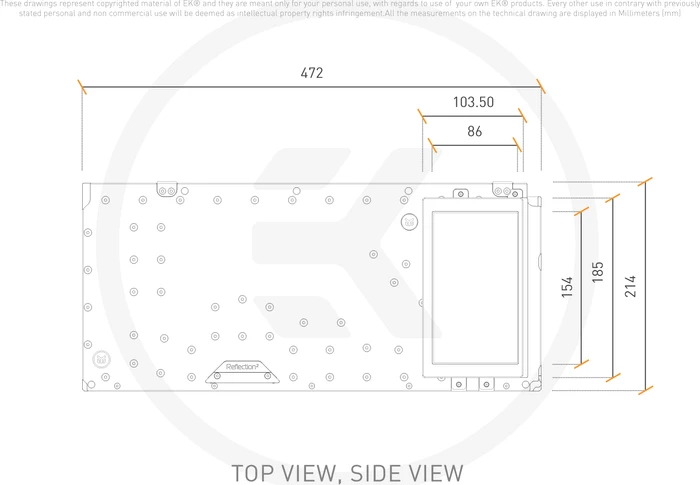 EK Water Blocks Quantum Line EK-Quantum Reflection² PC-O11D XL D5 PWM D-RGB, Verteilerplatte mit Pumpe, Screen Edition