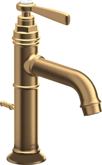 Hansgrohe Axor Montreux Einhebel-Waschbeckenarmatur 100 mit Hebelgriff und Ablauffernbedienung brushed brass