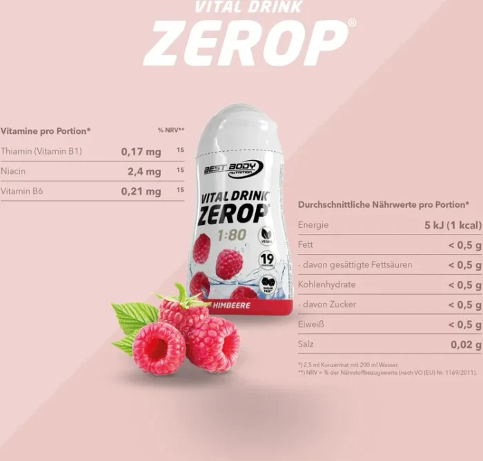 Best Body Nutrition Vital Drink Zerop Mix Tray 288ml (6x 48ml)