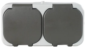 REV Ritter AquaTop Steckdose 2-fach AP IP44, grau